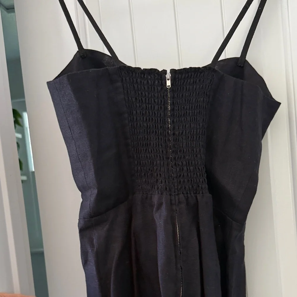 Reformation Black Linen Midi Dress - Picture 8 of 10